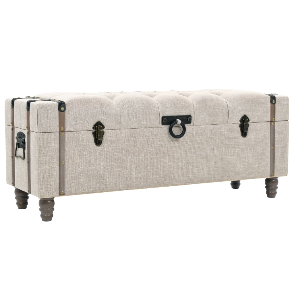 Aufbewahrungsbank-Set 3-tlg. Massivholz und Stahl 112x37x45 cm – Bild 2